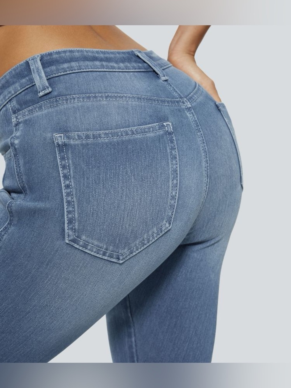 NWT HALARA Flex High Waisted Casual Skinny Jeans Pockets Medium Blue Large Tall - Picture 5 of 15